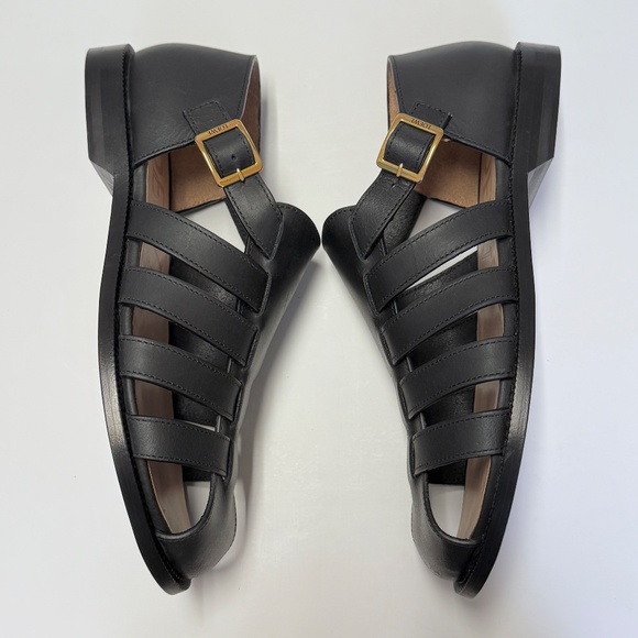LOEWE Campo Fisherman Sandals in Black Calfskin Leather Size 39 - Picture 12 of 14